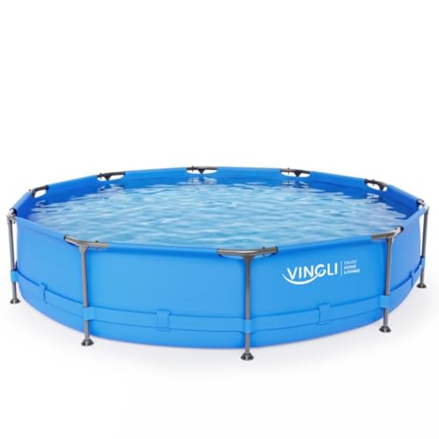 Kids Outdoor Frame - Piscina portátil de metal para quintal,