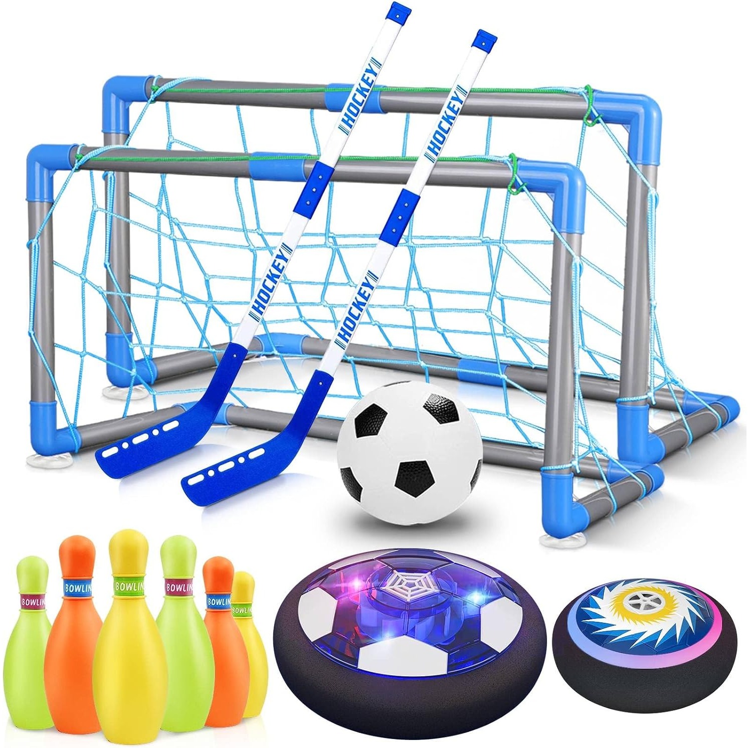 Kids Outdoor Hockey Set - 3-em-1 pairar bola de futebol hóquei