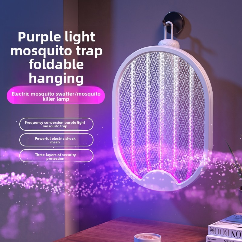Bug Catching Kit - Raquete Elétrica Dobrável Recarregável USB para