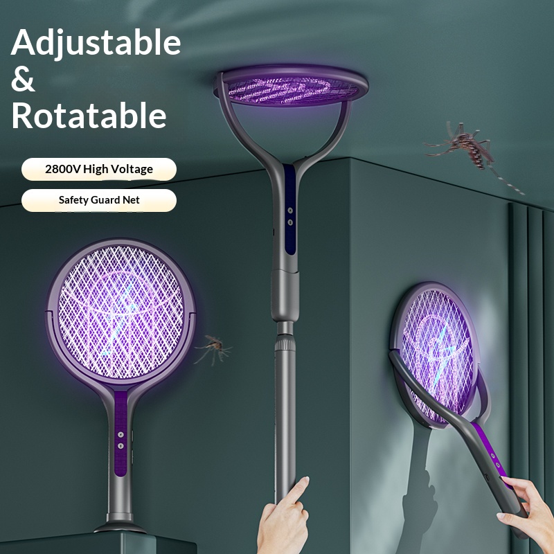 Bug Catching Kit - Cabeça rotativa bug zapper raquete recarregável
