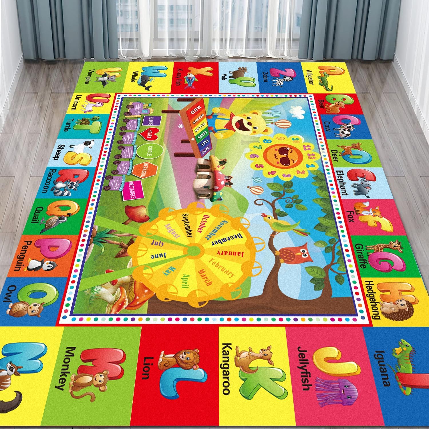 Kids Outdoor Play Area - Tapete Grande e Colorido ABC para