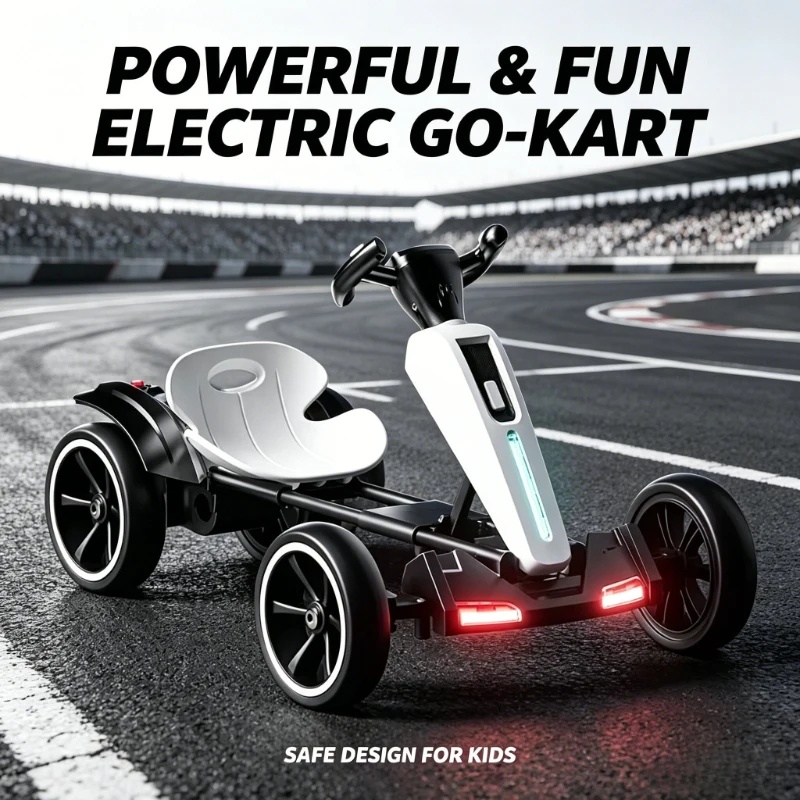 Kids Outdoor Lights - Kart Elétrico Infantil Dobrável com Luzes
