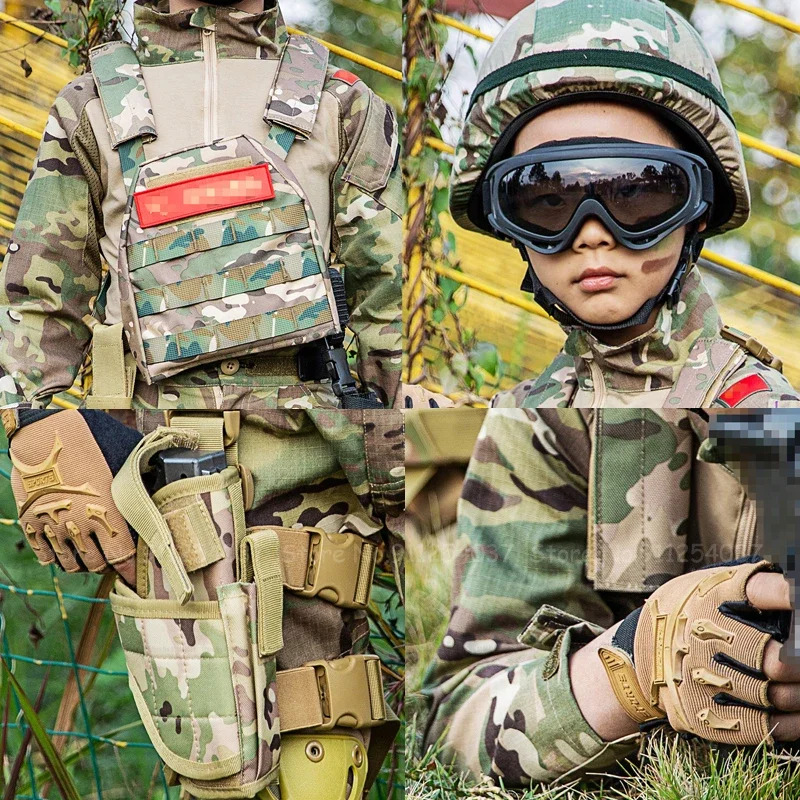Crianças tático camuflagem ter - Kids Outdoor Youtube avaliação e preço