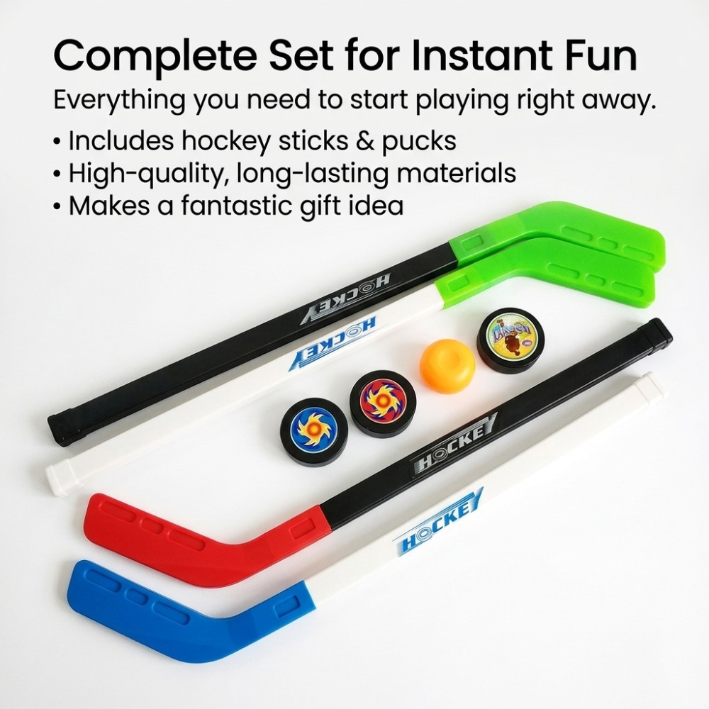 Bastão de Hóquei de Plástico 7 - Kids Outdoor Hockey Set avaliação e preço