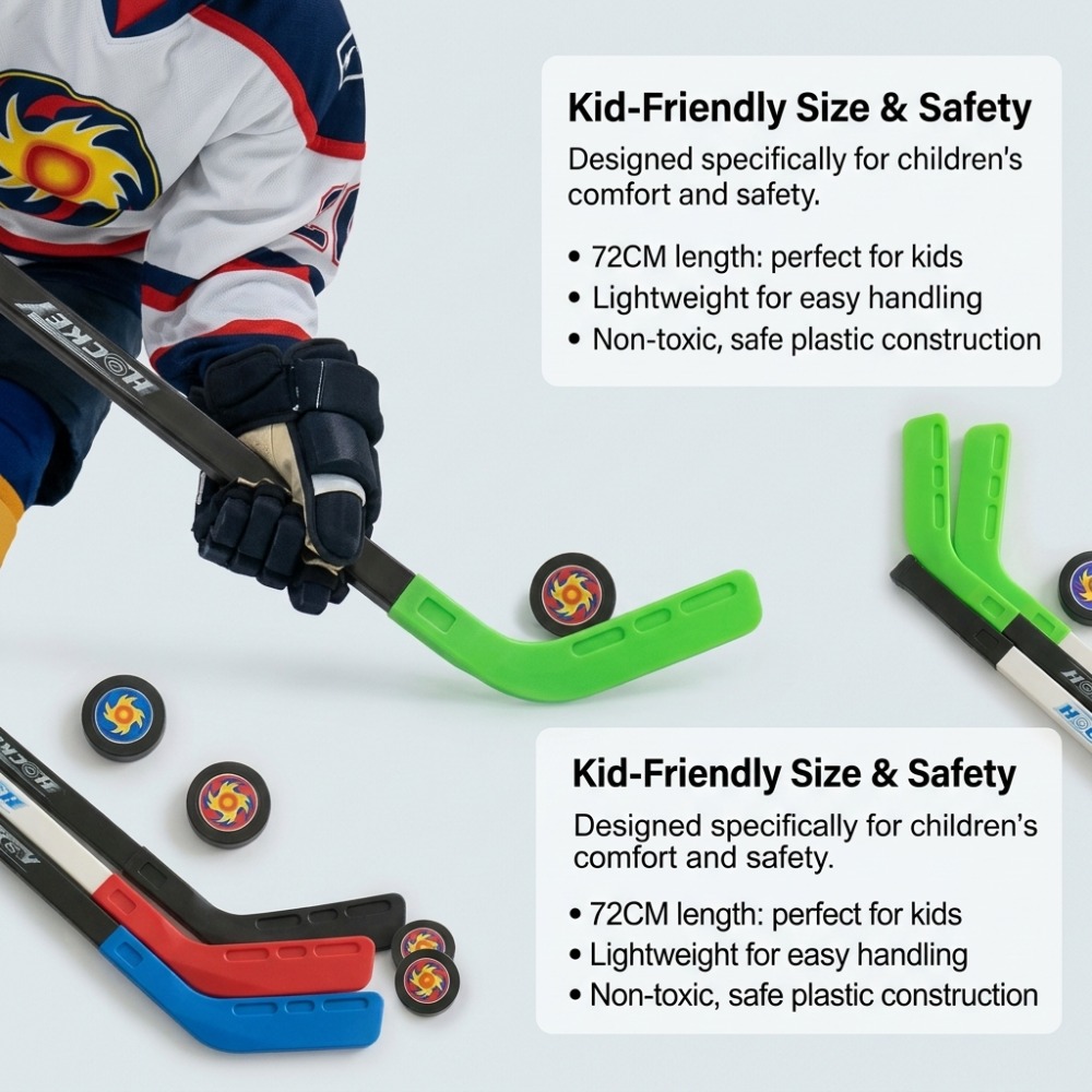 Bastão de Hóquei de Plástico 7 - Kids Outdoor Hockey Set avaliação e preço