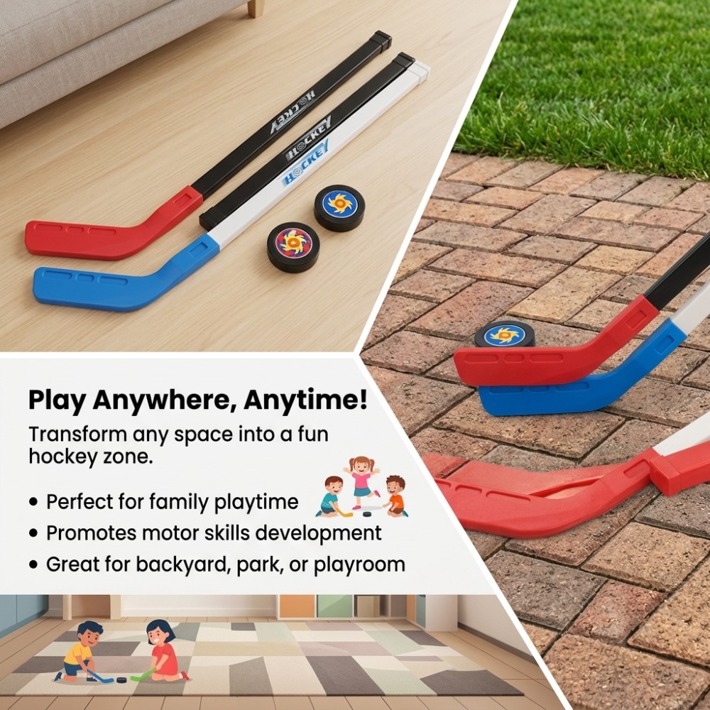 Bastão de Hóquei de Plástico 7 - Kids Outdoor Hockey Set avaliação e preço