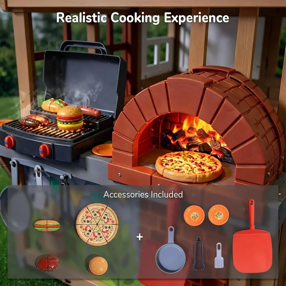 Casa de Brincar de Madeira par - Kids Outdoor Grill avaliação e preço