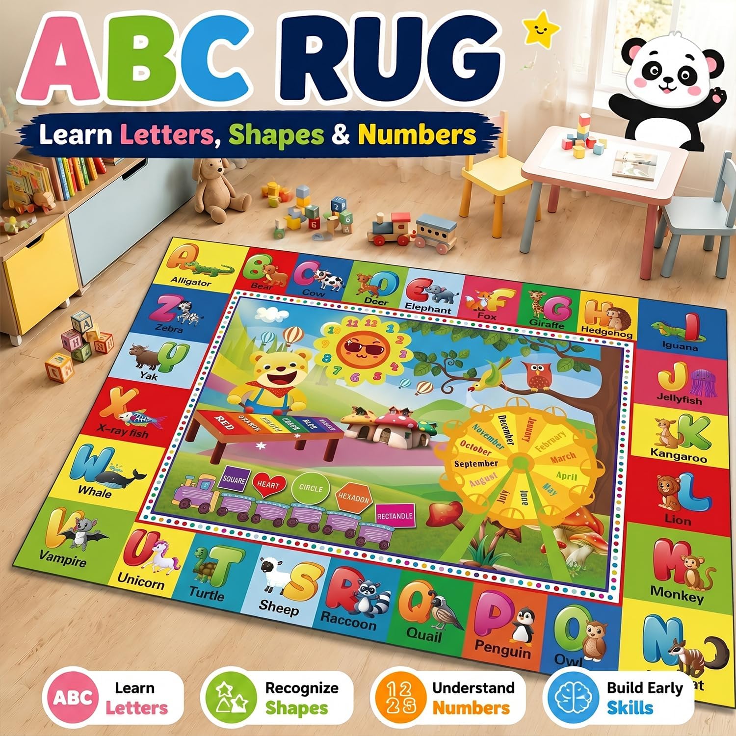 Tapete Grande e Colorido ABC p - Kids Outdoor Play Area avaliação e preço